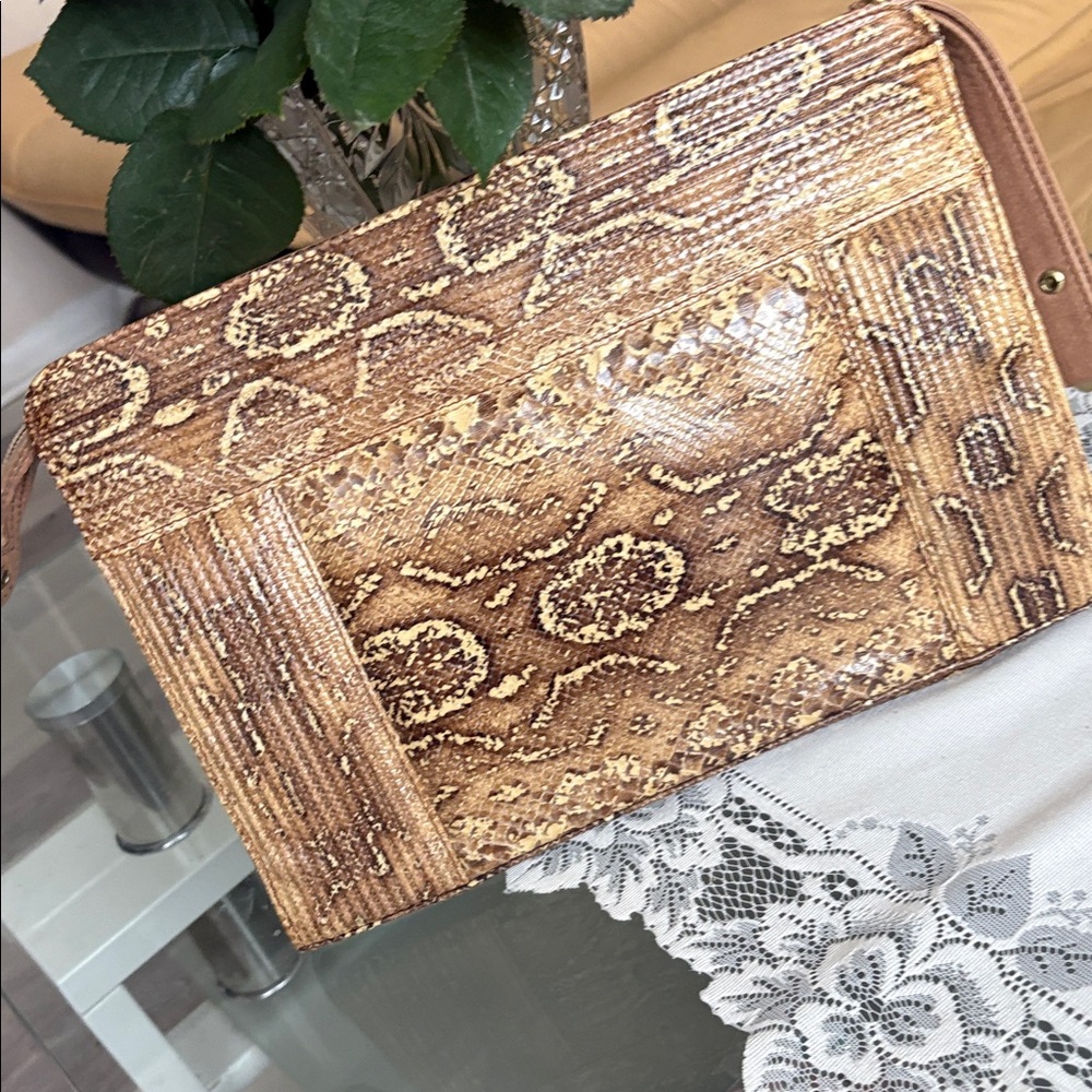 VINTAGE RONORA GENUINE SNAKESKIN&LEATHER CLUTCH - Picture 3 of 7